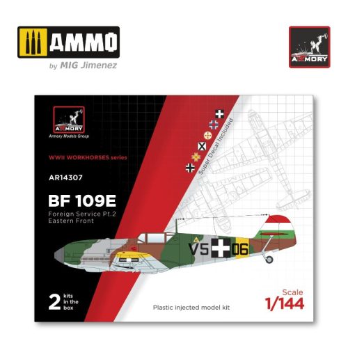 Armory Models 14307 Messerschmitt Bf 109E - Foreign Service Aces Pt.2 (Hungary, Slovakia, Bulgaria, Romania, Croatia) 1/144 repülőgép makett