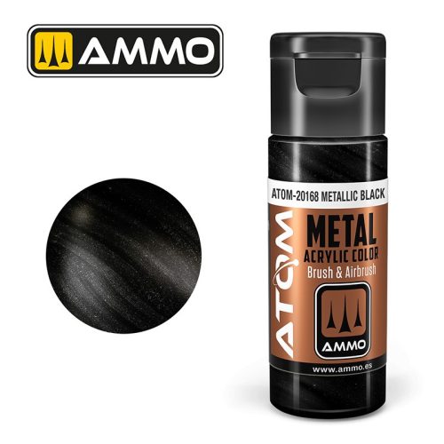 ATOM-20168 ATOM METALLIC Black akril makett festék