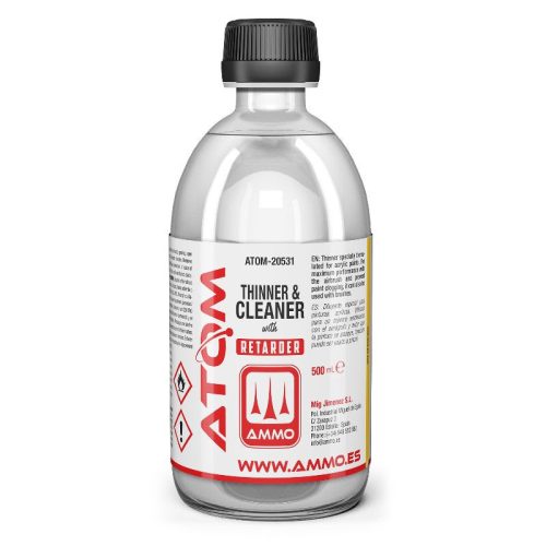 ATOM-20531 ATOM Thinner and Cleaner with Retarder akril hígító és tisztító kötéslassítóval, 500 ml