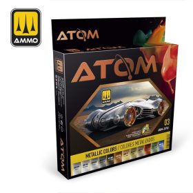ATOM-20702 ATOM Metallic Colors Set akril makett festék