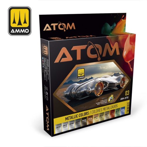 ATOM-20702 ATOM Metallic Colors Set akril makettfesték