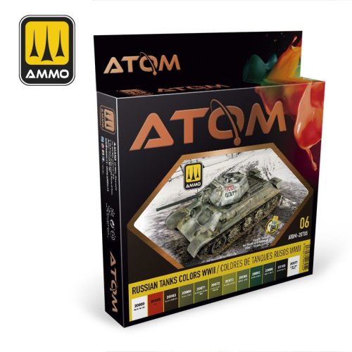 ATOM-20705 ATOM Russian Tanks Colors WWII Set akril makettfesték