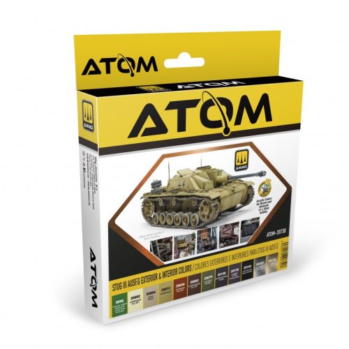 ATOM-20730 ATOM STUG III Ausf.G Exterior & Interior Colors Set akril makett festék készlet