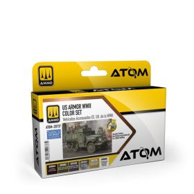   ATOM-20737 ATOM US Armor WWII Colour Set akril makett festék készlet