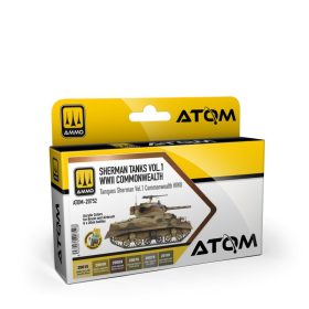   ATOM-20752 ATOM Sherman Tanks Vol 1 WWII Commonwealth Set akril makett festék készlet