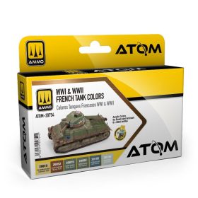   ATOM-20754 ATOM WWI & WW2 French Tank Colors - akril makett festék készlet