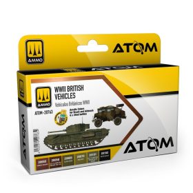   ATOM-20763 ATOM WWII British Vehicles Set- akril makett festék készlet