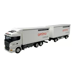   AWM 76232 Scania R Highline ponyvás teherautó, pótkocsival - Optimo (H0)