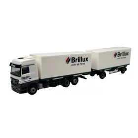   AWM 76234 Mercedes-Benz Actros dobozos cserefelépítményszállító teherautó, pótkocsival - Brillux (H0)