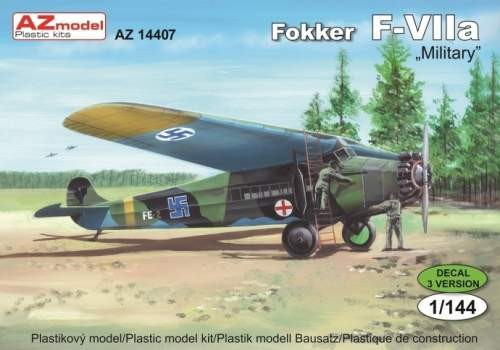 AZ14407 Fokker F-VIIa Military repülőgép makett 1/144