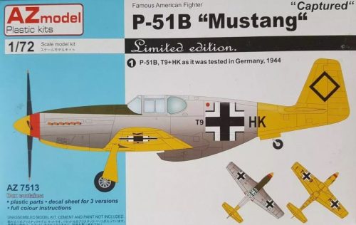 AZ7513 North American P-51B Mustang Captured repülőgép makett 1/72