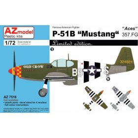   AZ7516 North American P-51B Mustang 357.FG Aces repülőgép makett 1/72