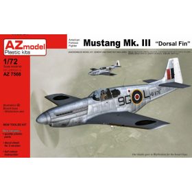   AZ7568 North American P-51B Mustankg Mk.III Dorsal Fin repülőgép makett 1/72