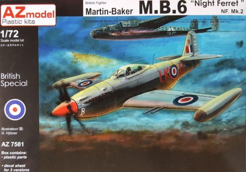 AZ7581 Martin Baker MB.6 Night Ferret NF.II repülőgép makett 1/72
