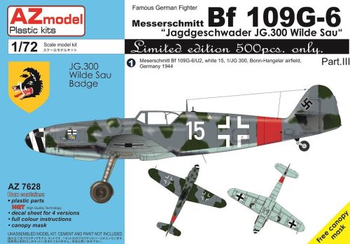 AZ7628 Messerschmitt Bf 109 G-6 JG.300 Pt.III – LIMITED EDITION repülőgép makett 1/72