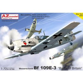   AZ7658 Messerschmitt Bf 109 E-3 „Battle of Britain“ repülőgép makett 1/72
