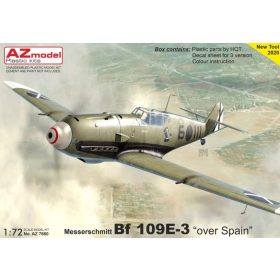   AZ7660 Messerschmitt Bf 109 E-3 „Over Spain“ repülőgép makett 1/72