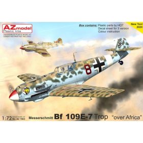   AZ7663 Messerschmitt Bf 109 E-7 „Over Africa“ repülőgép makett 1/72