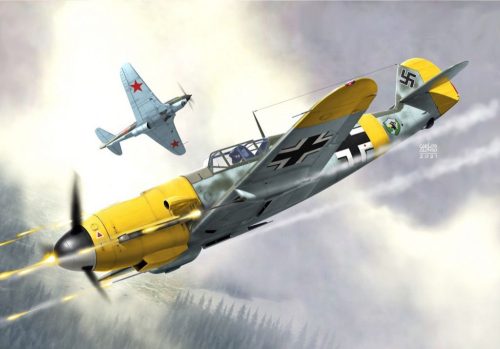 AZ7687 Messerschmitt Bf 109 F-4/R1 „Kano Pod“ repülőgép makett 1/72