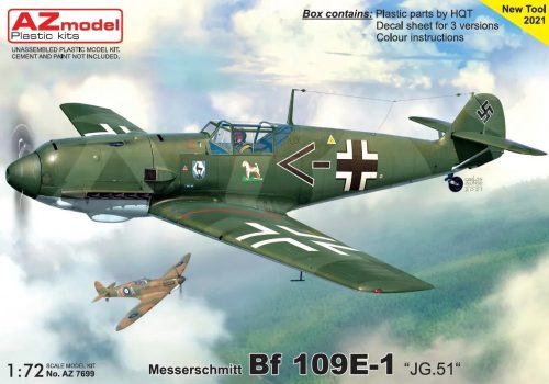 AZ7699 Messerschmitt Bf 109E-1 „JG.51“ repülőgép makett 1/72