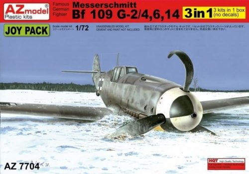AZ7704 Messerschmitt Bf 109 G-5,6,G-14 JOY PACK 3 in 1 repülőgép makett 1/72