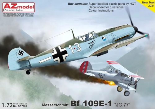 AZ7805 Messerschmitt Bf 109E-1 „JG.77“ repülőgép makett 1/72