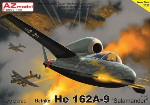 AZ7834 Heinkel He 162A-9 Salamander JG.300 repülőgép makett 1/72