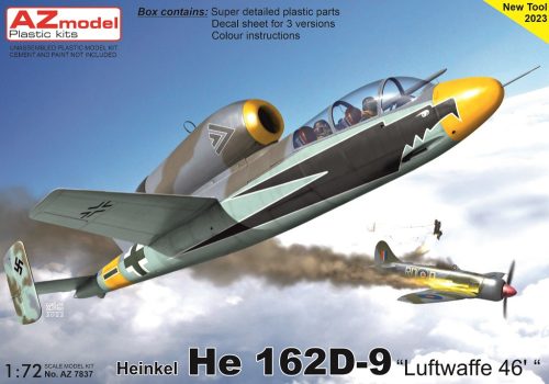 AZ7837 Heinkel He 162D-9 Salamander Luftwaffe 46 repülőgép makett 1/72