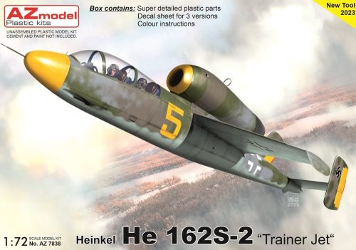 AZ7838 Heinkel He 162S-2 Salamander Trainer Jet repülőgép makett 1/72