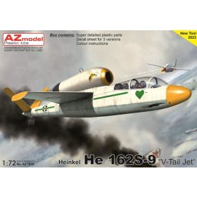   AZ7839 Heinkel He 162S-9 Salamander V-Tail Jet repülőgép makett 1/72