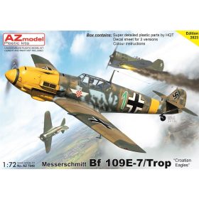   AZ7848 Messerschmitt Bf 109E-7/Trop "Croatian Eagles" repülőgép makett 1/72