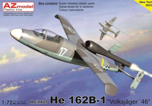 AZ7851 Heinkel He 162B-1 Volksjäger 46 repülőgép makett 1/72