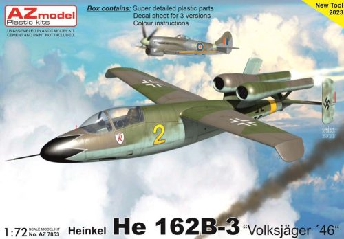 AZ7853 Heinkel He 162B-3 Volksjäger 46 repülőgép makett 1/72