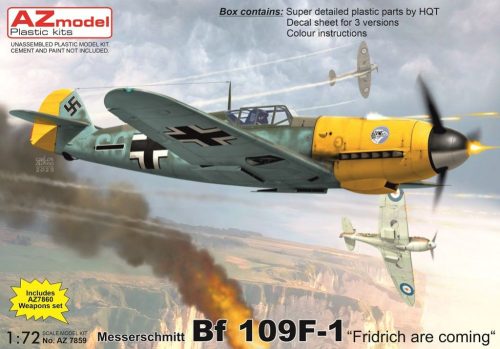 AZ7859 Messerschmitt Bf 109F-1 "Fridrich are coming" repülőgép makett 1/72