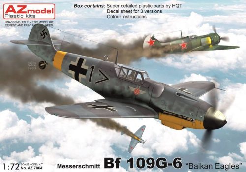 AZ7864 Messerschmitt Bf 109G-6 "Balkan Eagles" repülőgép makett 1/72