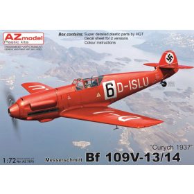   AZ7870 Messerschmitt Bf 109V-13/14 "Zurych 1937" repülőgép makett 1/72