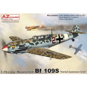   AZ7872 Messerschmitt Bf 109S "Kampf-Zweisitzer Emil" repülőgép makett 1/72