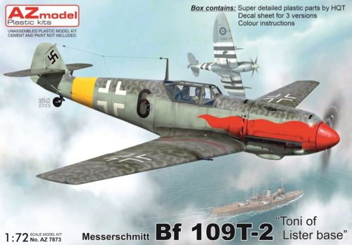 AZ7873 Messerschmitt Bf 109T-2 "Toni of Lister base" repülőgép makett 1/72