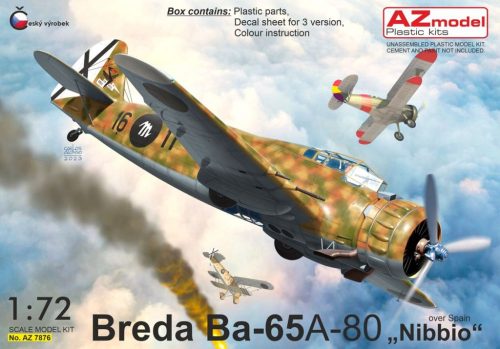 AZ7876 Breda Ba-65A "Nibbio" Over Spain repülőgép makett 1/72