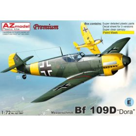   AZ7897 Messerschmitt Bf 109D Dora, Erich Hartmann repülőgép makett 1/72