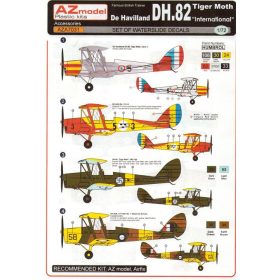   AZA7031 De Havilland D.H.-82 Tiger Moth international 4xdecal - matrica 1/72