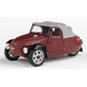   Abrex 246659 Velorex 16/350 1966, fekete kerékborítás/matt bordó (1:43) (ABR143ABS-420-04)