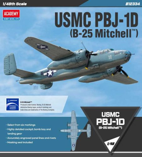 Academy_12334 USMC PBJ-1D (B-25 Mitchell) (1/48)