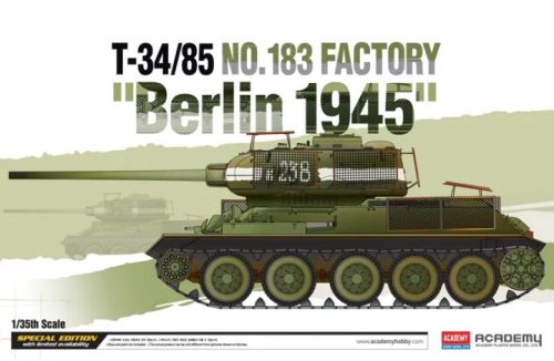 Academy 13295 Soviet T-34/85 No.183 Factory "Berlin 1945" 1/35 harckocsi makett