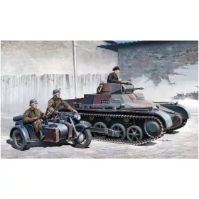   Academy 13556 German Panzer I Ausf. B & Zundapp K750 1/35 harckocsi makett