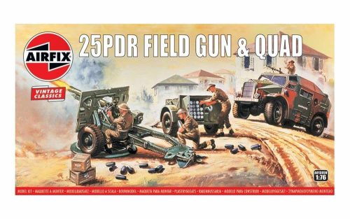 Airfix A01305V 25pdr Field Gun & Quad, Vintage Classics (1/76)