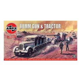   Airfix A02303V 88mm Flak Gun & Tractor, Vintage Classic (1/76)