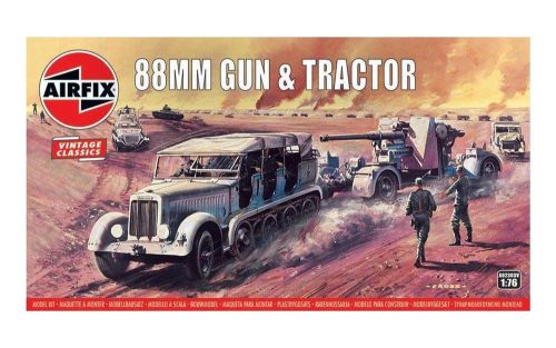 Airfix A02303V 88mm Flak Gun & Tractor, Vintage Classic (1/76)