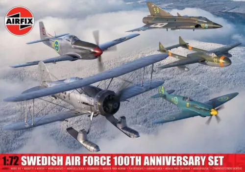 Airfix A40004 Swedish Air Force 100th Anniversary Set 1/72 repülőgép makett
