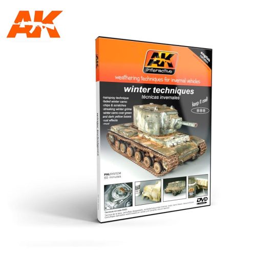 AK Interactive AK035 WEATHERING TECHNIQUES FOR WINTER VEHICLES (English) - DVD makettezéshez